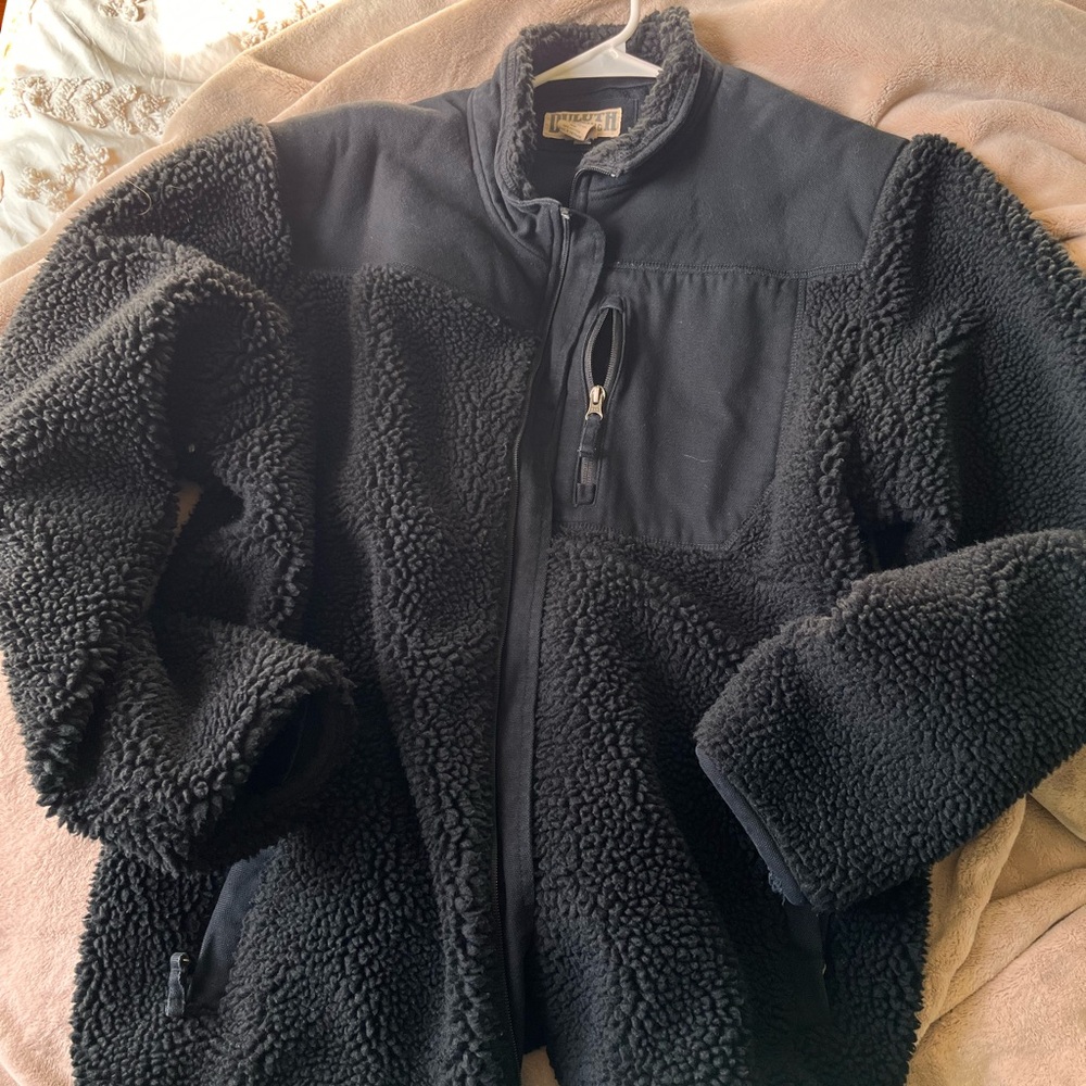 Duluth Trading Co Charcoal Sherpa Fleece Jacket